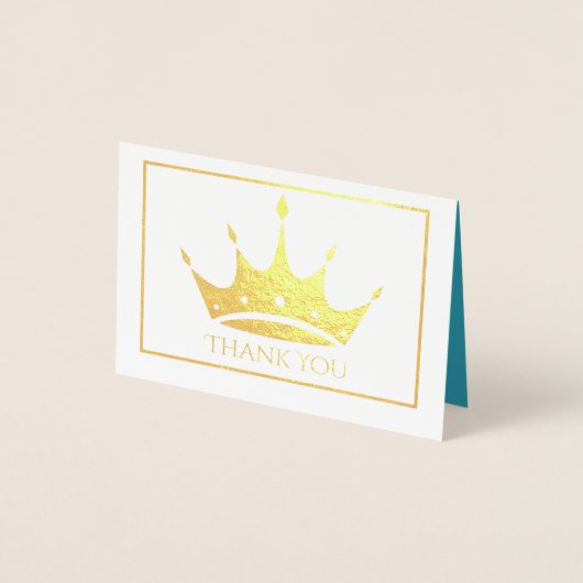 Gold Foil Crown Mini Kaart - Hartelijk dank (Voorkant)