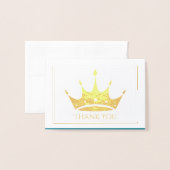 Gold Foil Crown Mini Kaart - Hartelijk dank (Voorkant met envelop)