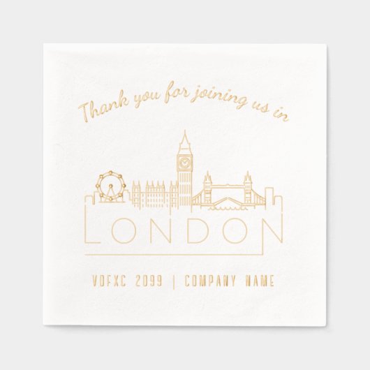 Gold Foil Custom London Trade Show & Evenementense Folie Servetten (Voorkant)