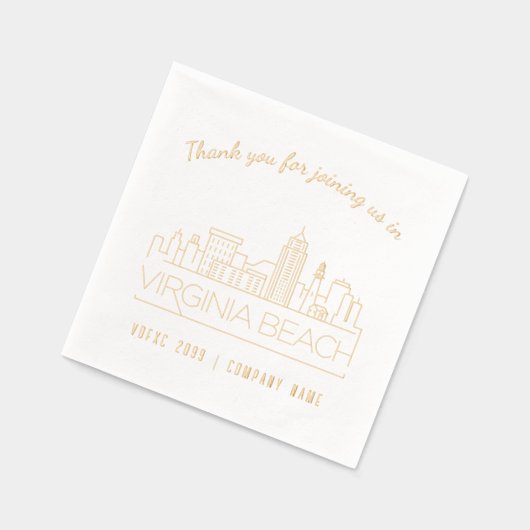 Gold Foil Custom Virginia Beach Event servetten (Links)