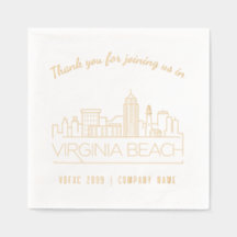 Gold Foil Custom Virginia Beach Event servetten