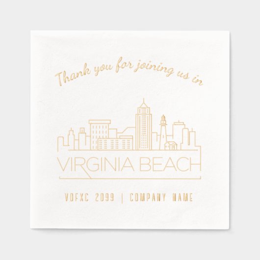 Gold Foil Custom Virginia Beach Event servetten (Voorkant)