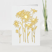 Gold Foil Daisies Cheerful Custom Text Folie Wenskaart (Voorkant)