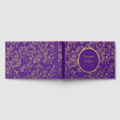 Gold Foil Daisies Floral Royal Paarse bruiloft Gastenboek (Volledig)