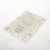 Gold foil daisy wilde bloemen bruiloft folie feestdagenkaart (Gedraaid)