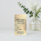 Gold Foil Damask Patroon Visitekaartje (Staand voorkant)