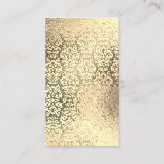 Gold Foil Damask Patroon Visitekaartje (Achterkant)