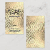 Gold Foil Damask Patroon Visitekaartje (Voorkant / Achterkant)