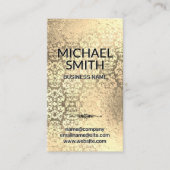 Gold Foil Damask Patroon Visitekaartje (Voorkant)