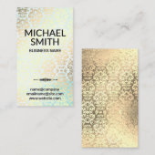 Gold Foil Damask Pattern | Lux Fancy Visitekaartje (Voorkant / Achterkant)