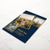 Gold Foil DANK U Foto Collage Modern QR CODE Folie Uitnodiging (Gedraaid)
