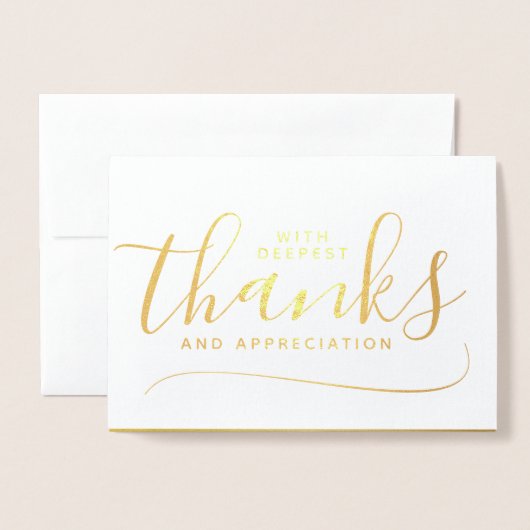 Gold Foil Deepest Bedankt & appreciatie Folie Kaarten (Voorkant met envelop)