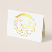 Gold Foil Deer Antler Wreath Wedding Invitations Folie Kaarten (Voorkant)
