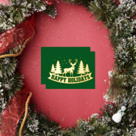 Gold Foil Deer Kerst Kaart