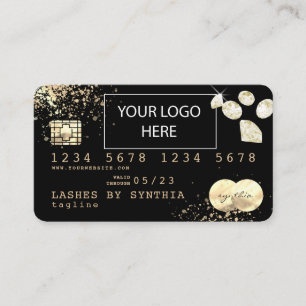 Gold Foil diamant Creditcard voegt je logo toe Visitekaartje