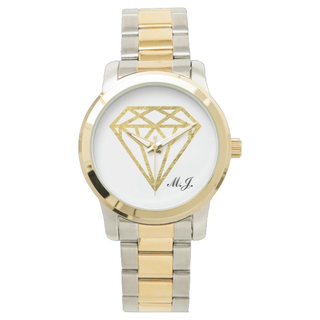 Gold Foil Diamond Horloge (Voorkant)