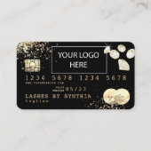Gold Foil diamonds Credit Kaart voeg uw logo toe Visitekaartje (Voorkant)