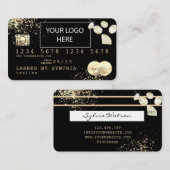 Gold Foil diamonds Credit Kaart voeg uw logo toe Visitekaartje (Voorkant / Achterkant)