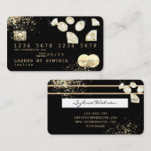 Gold Foil diamonds Credit Kaart voeg uw logo toe Visitekaartje (Voorkant / Achterkant)