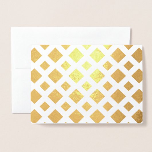 Gold Foil Diamonds op White Lattice Folie Kaarten (Voorkant met envelop)