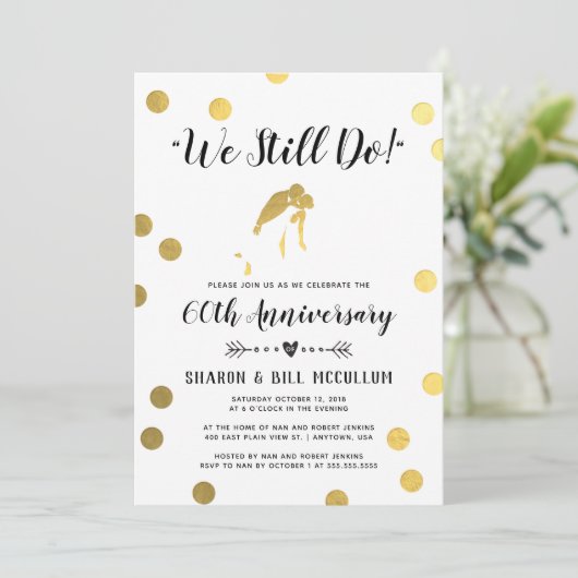 Gold Foil die we nog steeds doen | 60e Jubileum vo Kaart (Staand voorkant)