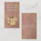 Gold Foil Dinnerware | Rustische achtergrond Visitekaartje (Voorkant / Achterkant)