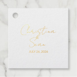 Gold Foil Dolfijn Trouwpaar Bedankjes Labels