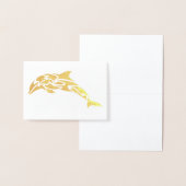 Gold Foil Dolphin Notecard Folie Kaarten (Display)