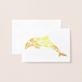 Gold Foil Dolphin Notecard Folie Kaarten (Voorkant met envelop)