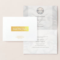 Gold Foil Dolphin Wedding Save the Date