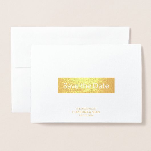 Gold Foil Dolphin Wedding Save the Date Folie Kaarten (Voorkant met envelop)