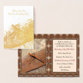 Gold Foil Dragonfly bruiloft uitnodiging