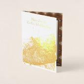 Gold Foil Dragonfly bruiloft uitnodiging (Voorkant)