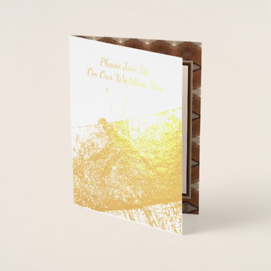 Gold Foil Dragonfly bruiloft uitnodiging (Voorkant)