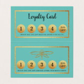 Gold Foil Dragonfly - Double Loyalty Visitekaartje (Binnenkant ongevouwen)