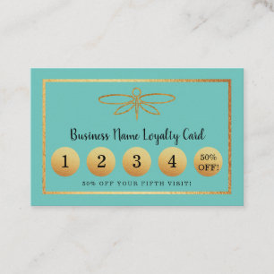 Gold Foil Dragonfly - Loyalty Kaart