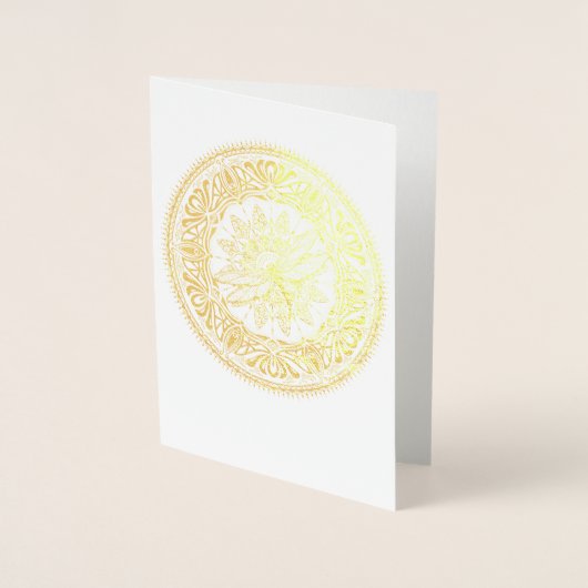 Gold Foil Dragonfly Mandala wenskaart Folie Kaarten (Voorkant)