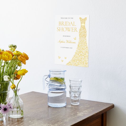 Gold Foil Dress Vrijgezellenfeest Welkomstbord Folie Afdrukken (Laag (Keuken))