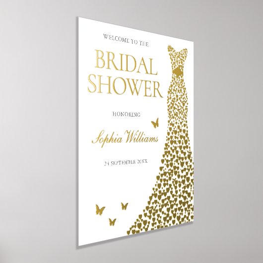 Gold Foil Dress Vrijgezellenfeest Welkomstbord Folie Afdrukken (Laagn)