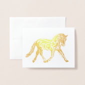 Gold Foil Dressage Horse Folie Kaarten (Voorkant met envelop)