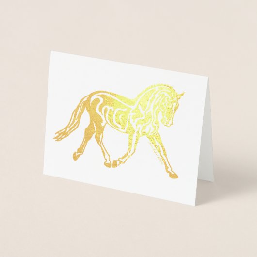 Gold Foil Dressage Horse Folie Kaarten (Voorkant)
