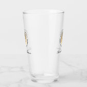 Gold Foil Eenvoudig Initiaal Monogram Bier Glas (Rechts)