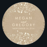 Gold Foil Effect Baby's Breath Kraft Wedding Ronde Sticker<br><div class="desc">babyfaux gouden folie trouwstickers - zegels - achtergrondtextuur van kraft</div>