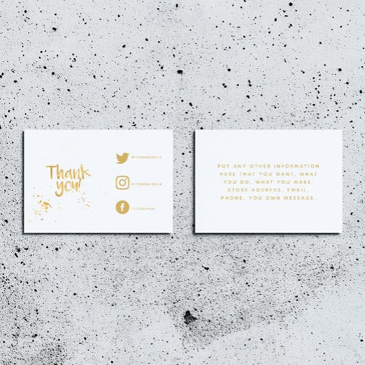 Gold foil-effect bedankt de Kaart Sociale links