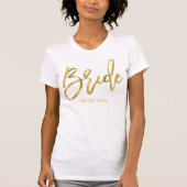 Gold Foil Effect Bruid Shirten T-shirt (Voorkant)