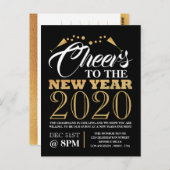 Gold Foil-effect, Champagne Bubbles, nieuwjaar Briefkaart (Voorkant / Achterkant)