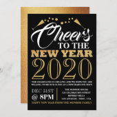 Gold Foil-effect, Champagne Bubbles, nieuwjaar Kaart (Voorkant / Achterkant)