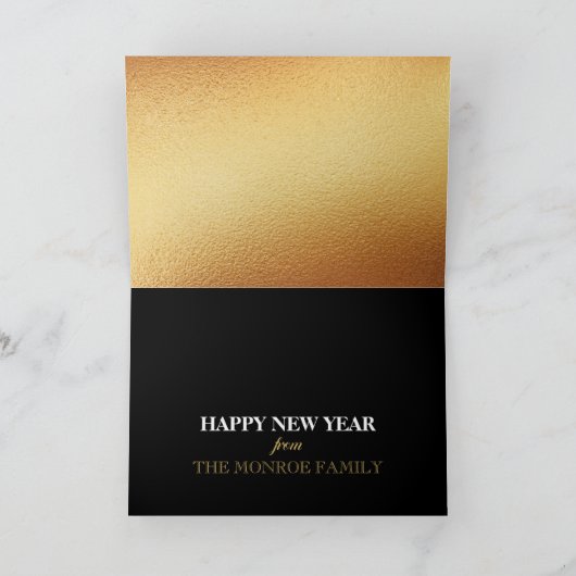 Gold Foil-effect, Champagne Bubbles, nieuwjaar Kaart (Binnen)