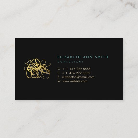 Gold Foil-effect Chic-Visitekaartje Visitekaartje (Achterkant)