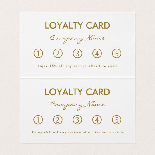 Gold Foil-effect Double Loyalty-Visitekaartje Visitekaartje (Binnenkant ongevouwen)